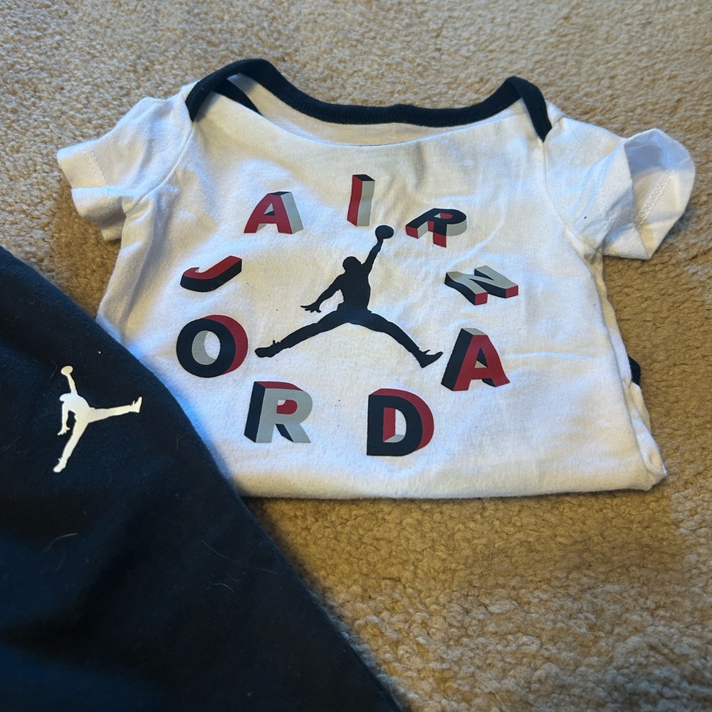 Baby Jordan set & tee | Size: 3-6 months | Colors: white & black, red - Picture 7 of 13